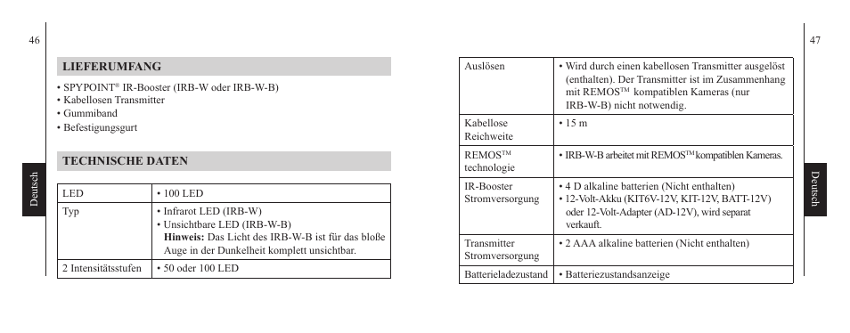 SPYPOINT IRB-W-B User Manual | Page 24 / 33
