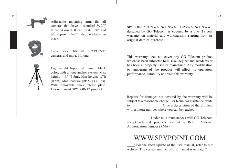 SPYPOINT S-TINY-3 User Manual | Page 18 / 55