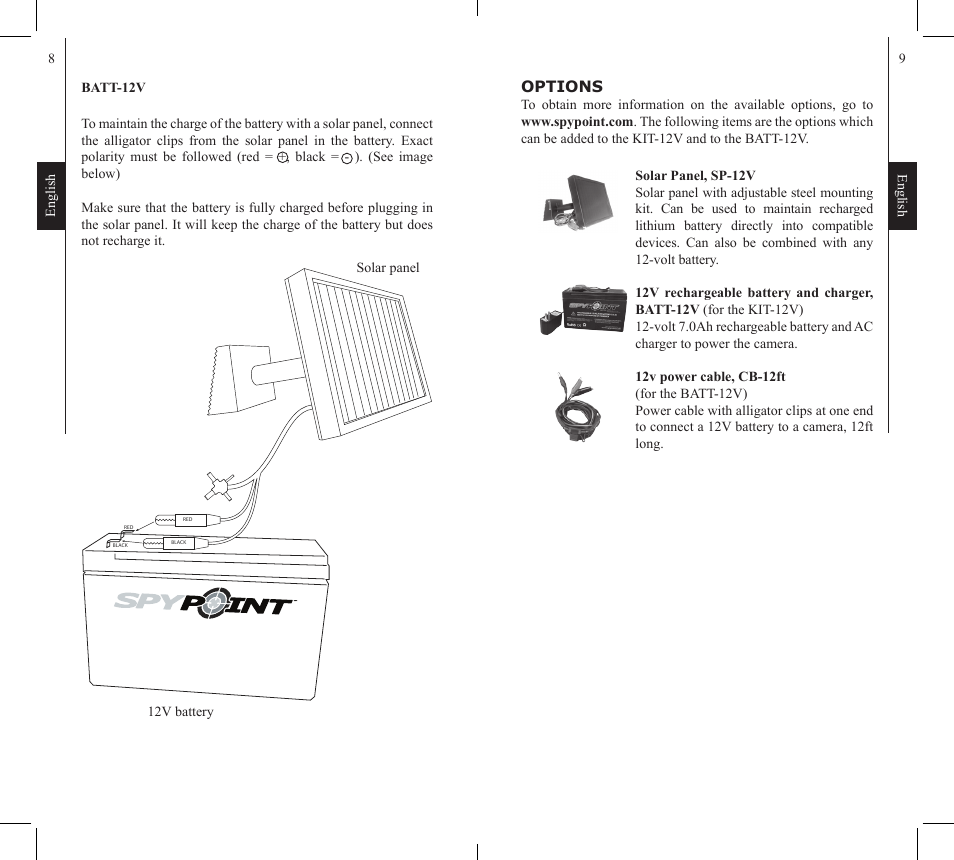 SPYPOINT KIT-12V User Manual | Page 5 / 16