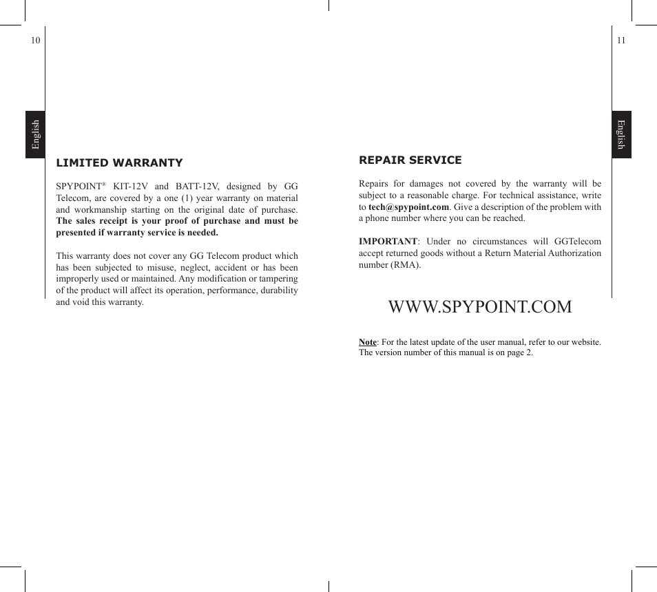 SPYPOINT KIT-12V User Manual | Page 6 / 16