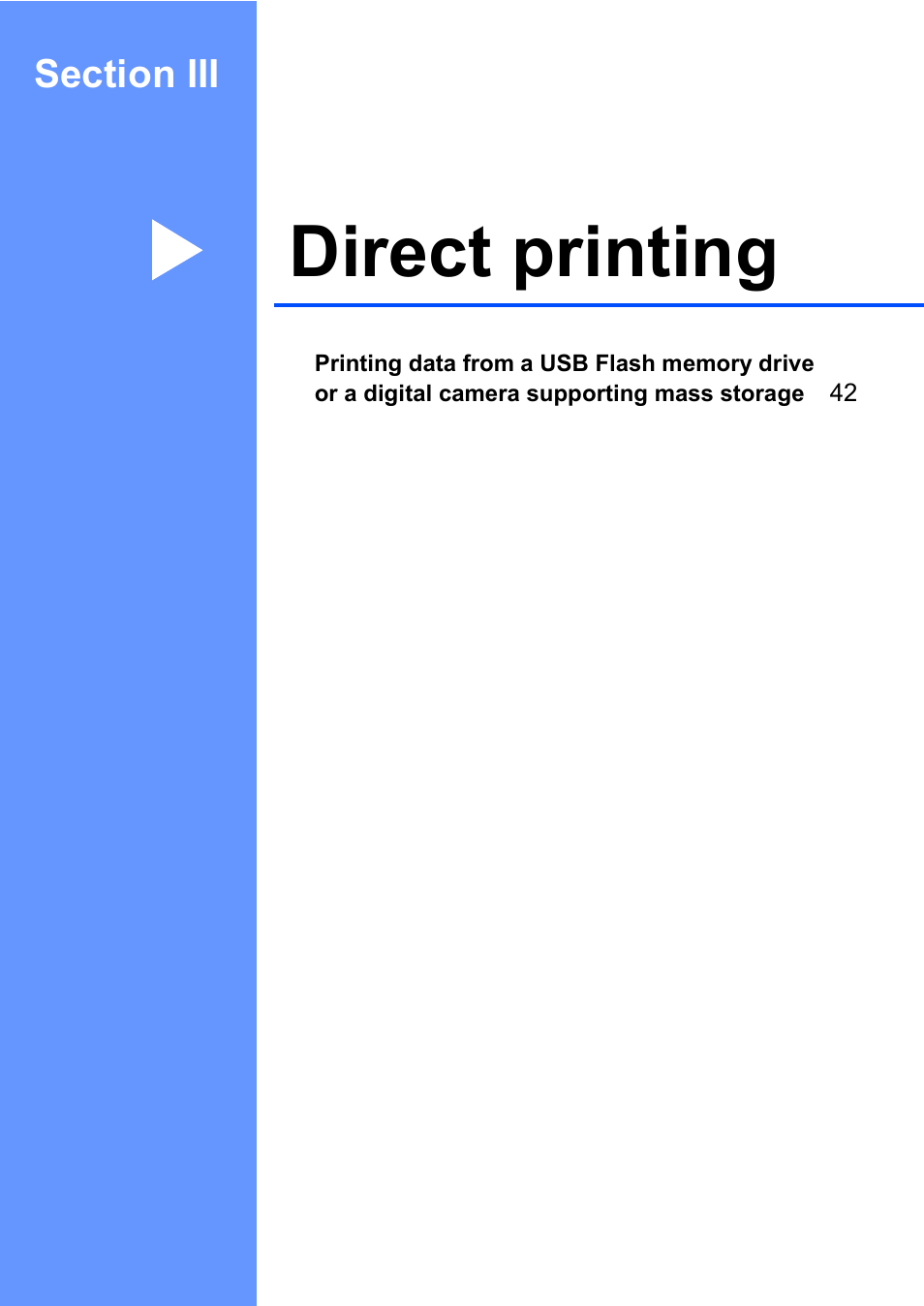 Section iii: direct printing, Section iii direct printing, Direct printing | Brother DCP-8085DN User Manual | Page 48 / 143
