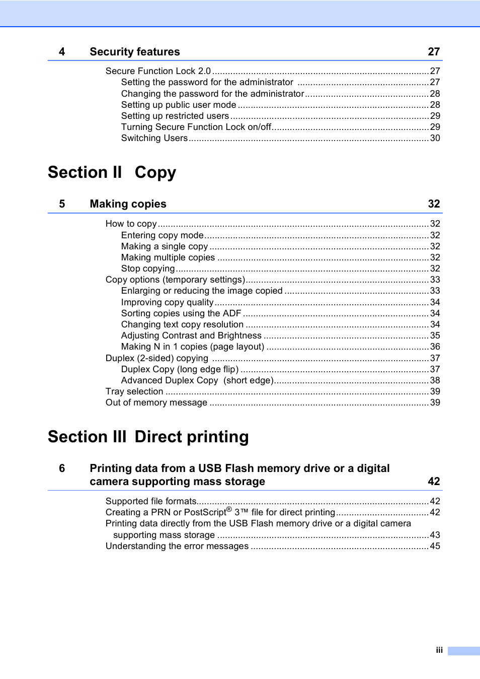 Brother DCP-8085DN User Manual | Page 5 / 143