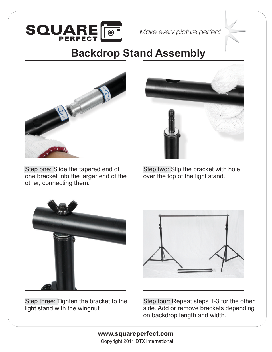 Square Perfect 1040 SP2000 Background Kit User Manual | 1 page