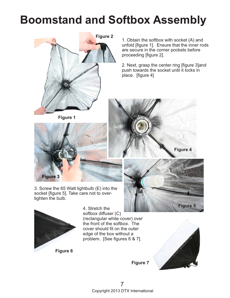 Boomstand and softbox assembly | Square Perfect 815 SP1 Light Kit User Manual | Page 7 / 8