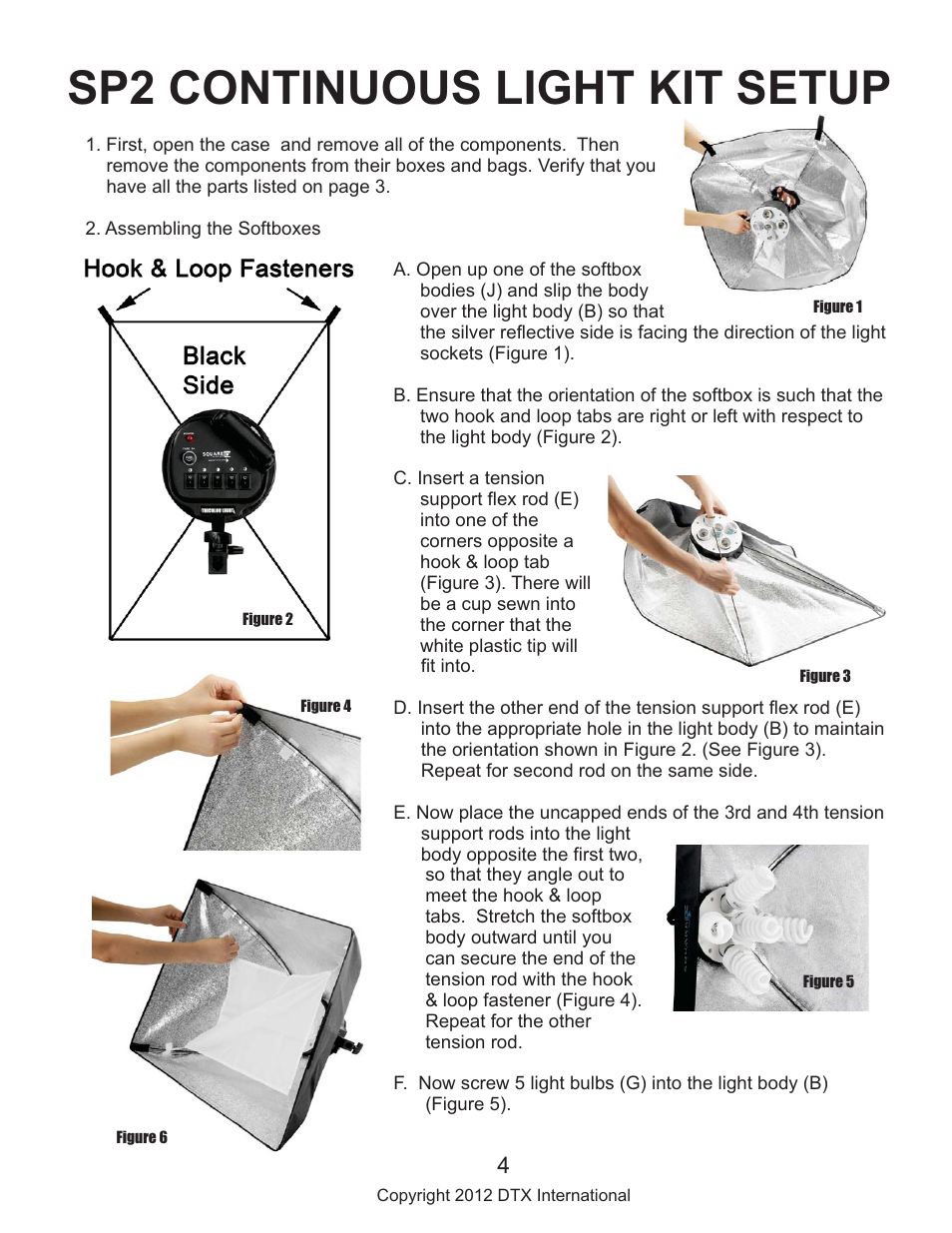 Sp2 continuous light kit setup | Square Perfect 2816 SP2 Light Kit User Manual | Page 4 / 5