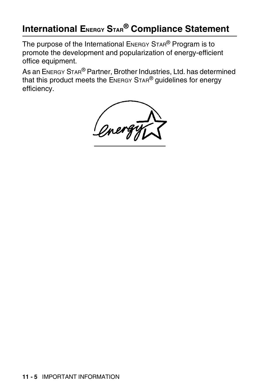 International energy star® compliance statement, International e, Nergy | Compliance statement -5, Compliance statement | Brother FAX-1940CN User Manual | Page 141 / 231