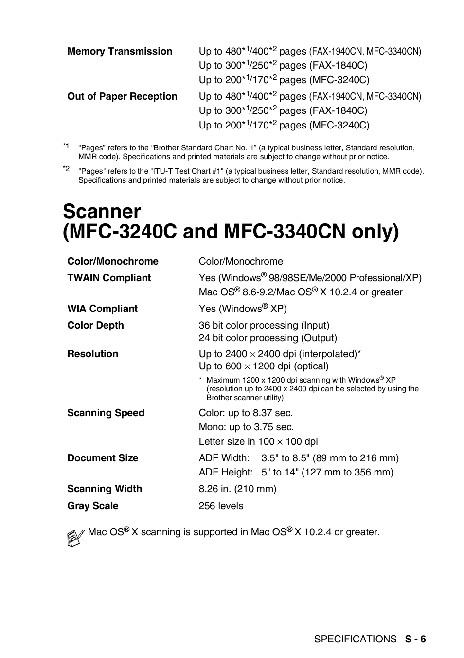 Scanner (mfc-3240c and mfc-3340cn only) | Brother FAX-1940CN User Manual | Page 214 / 231