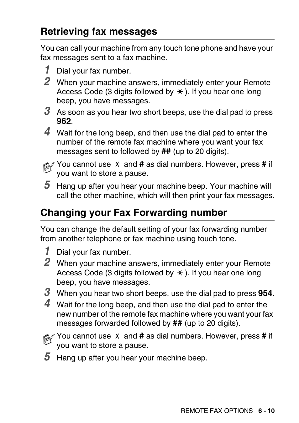 Retrieving fax messages, Changing your fax forwarding number | Brother FAX-1940CN User Manual | Page 98 / 231