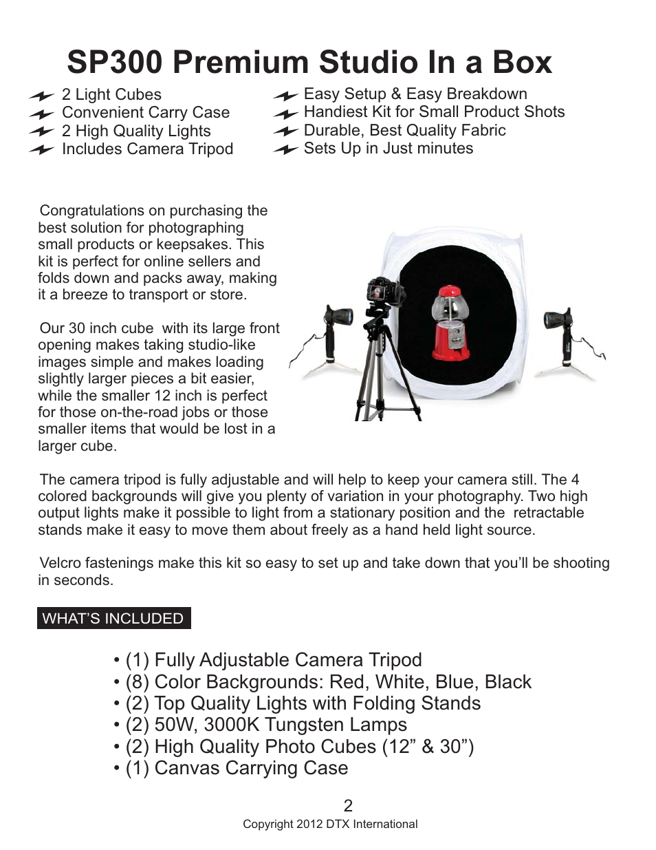 Sp300 premium studio in a box, Replace photo | Square Perfect 3090 SP300 Classic Kit User Manual | Page 2 / 5