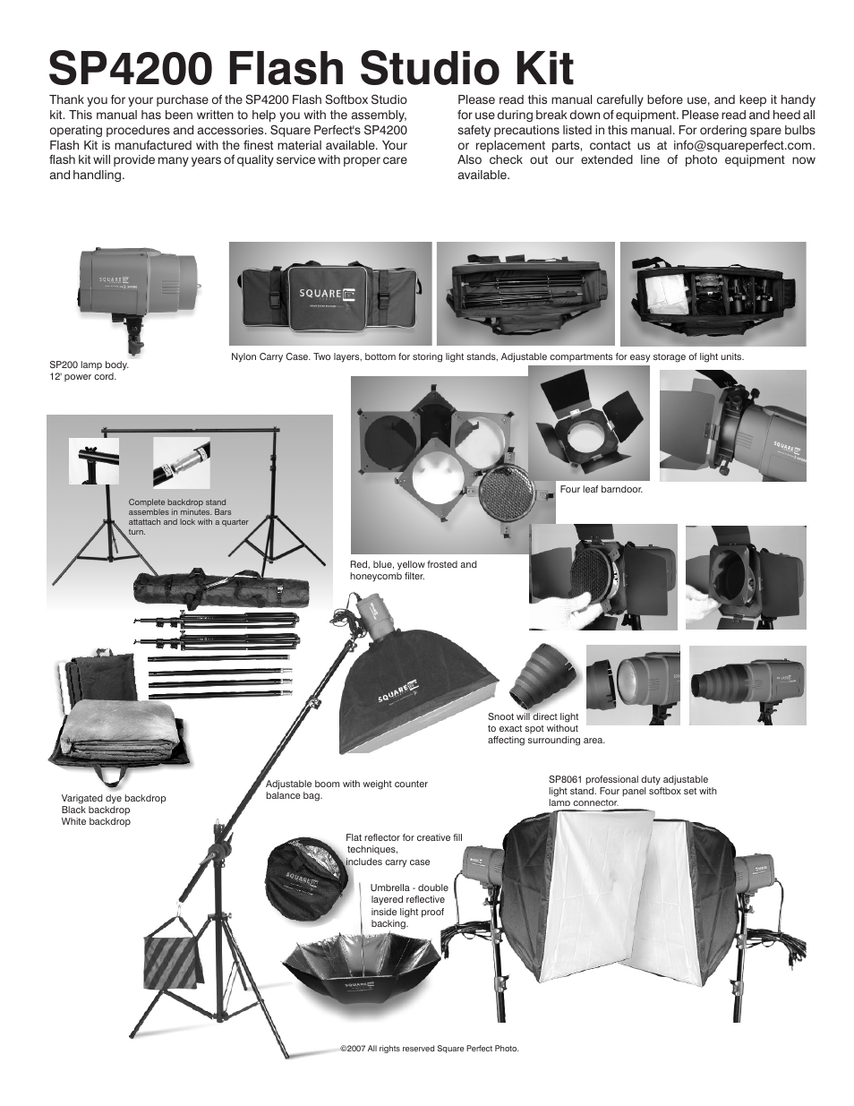 Sp4200 flash studio kit | Square Perfect 4135 SP4200 Flash Kit User Manual | Page 3 / 5