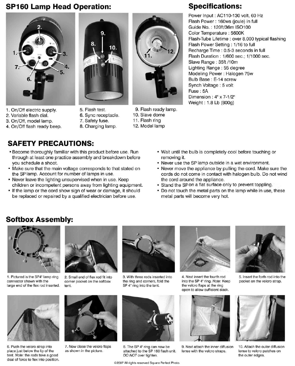 Square Perfect 5080 SP3500 Flash Kit User Manual | Page 4 / 5