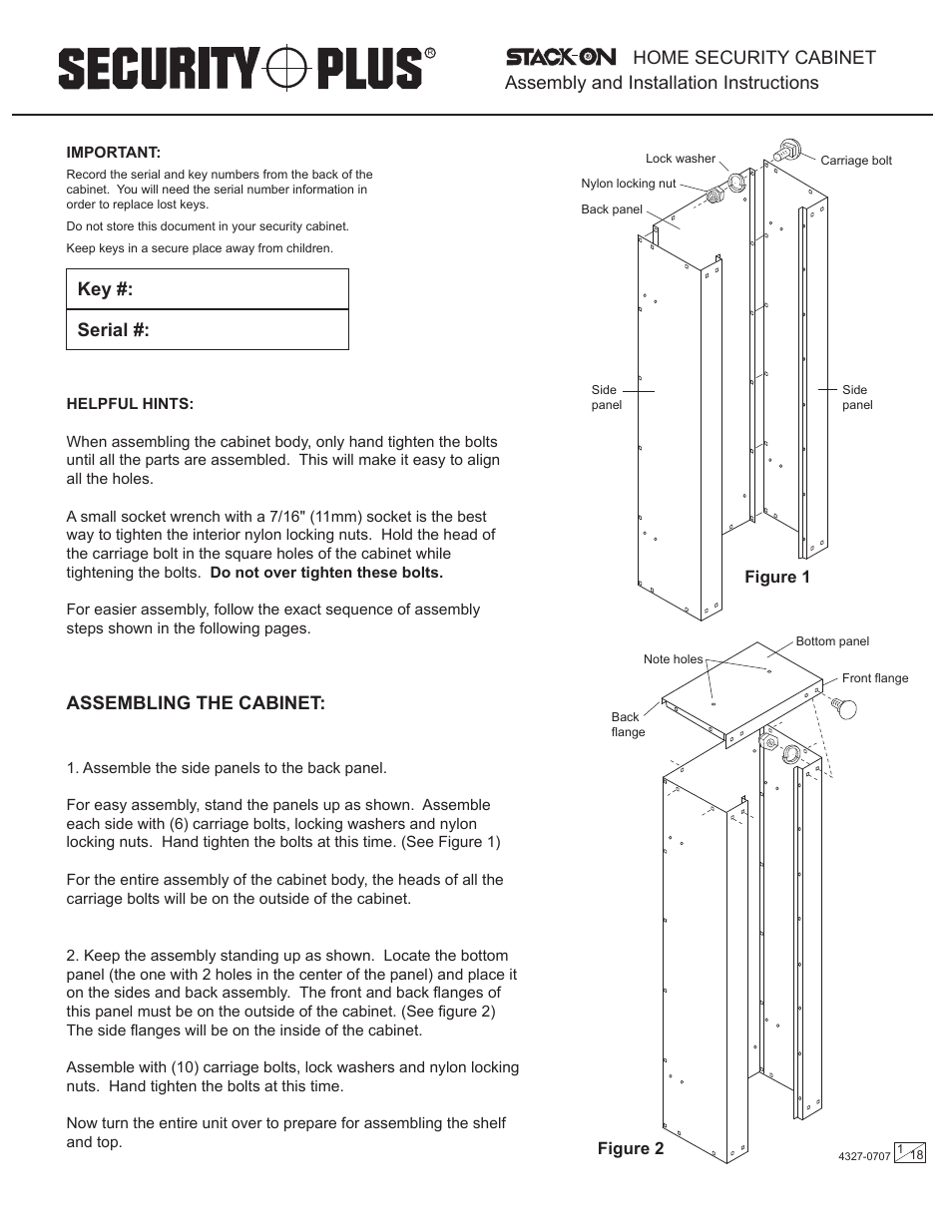 Stack-On GC-8-RTA 4327-0707 User Manual | 18 pages