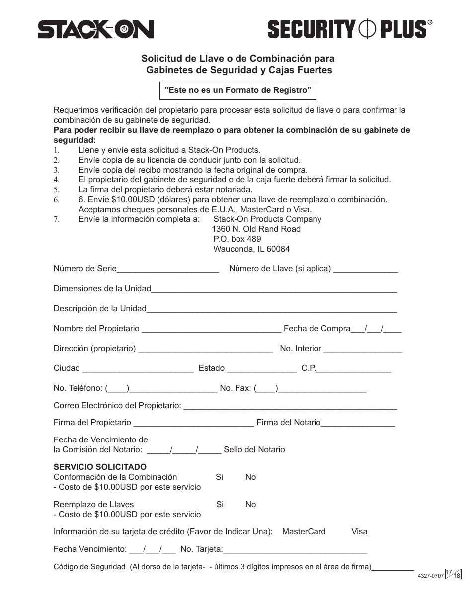 Stack-On GC-8-RTA 4327-0707 User Manual | Page 17 / 18
