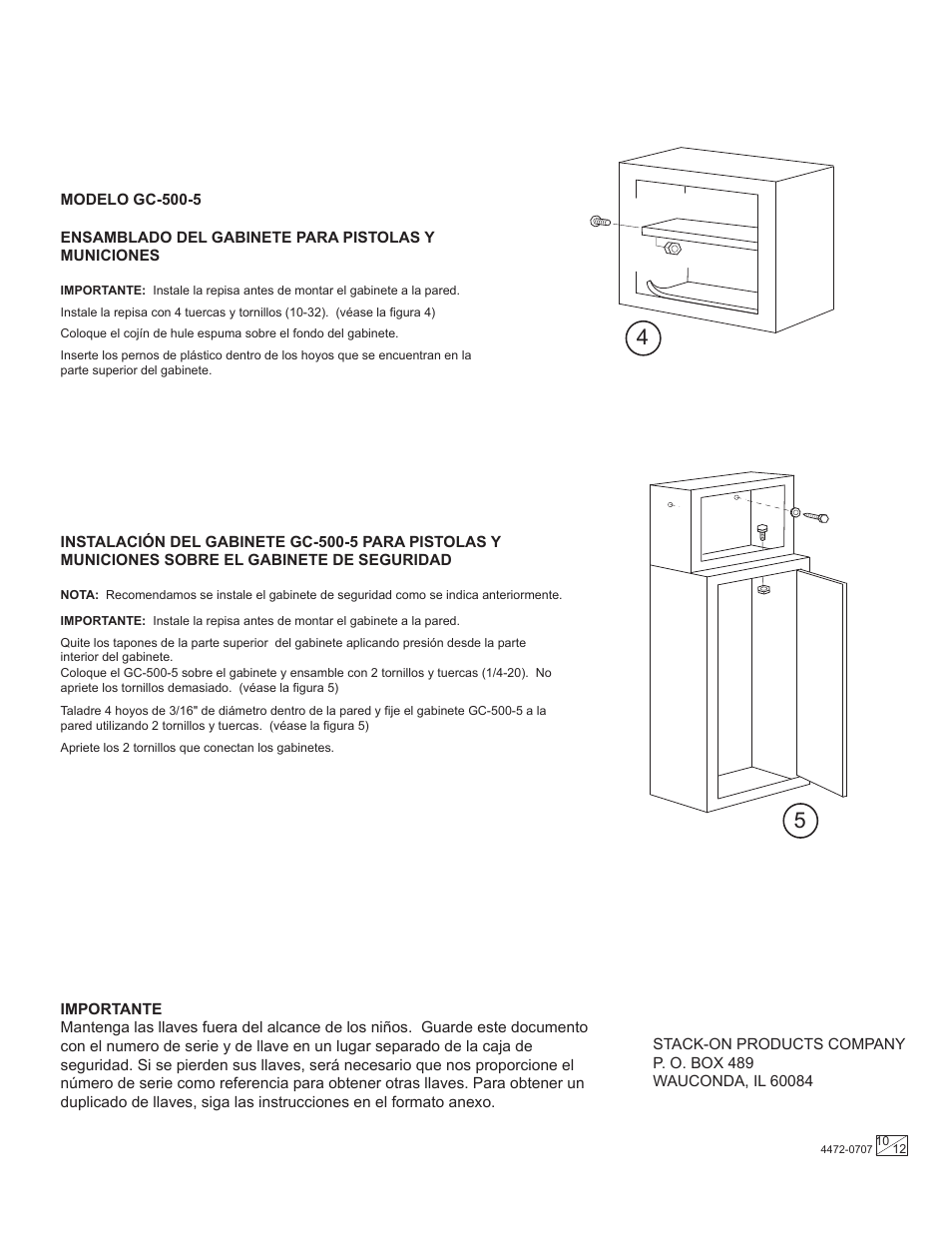 Stack-On GC-500-5 4472-0707 User Manual | Page 10 / 12