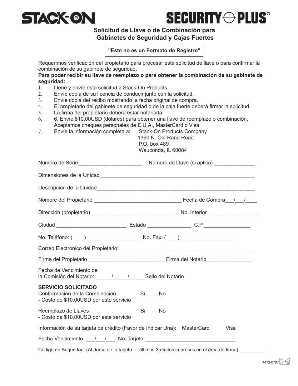 Stack-On GC-500-5 4472-0707 User Manual | Page 11 / 12