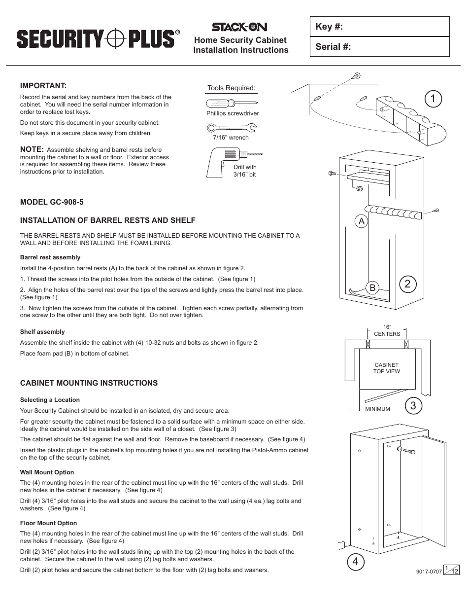 Stack-On GC-900-5 9017-0707 User Manual | 12 pages