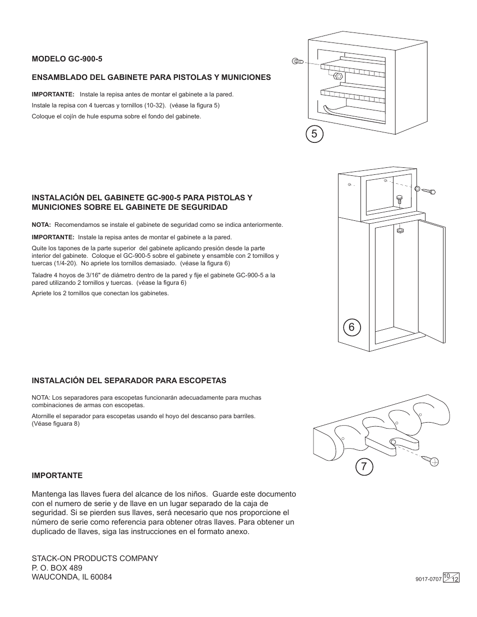 Stack-On GC-900-5 9017-0707 User Manual | Page 10 / 12