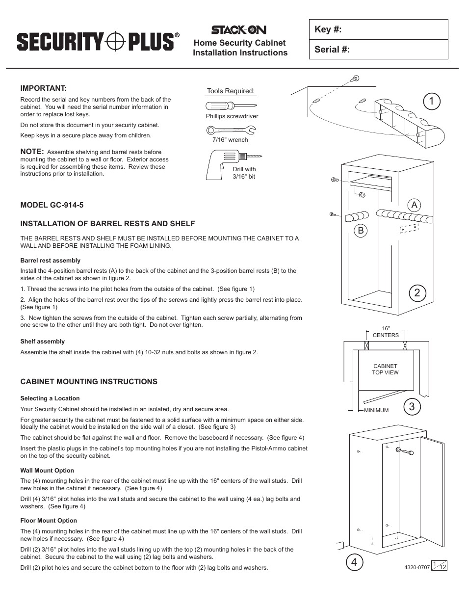 Stack-On GC-914-5 4320-0707 User Manual | 12 pages