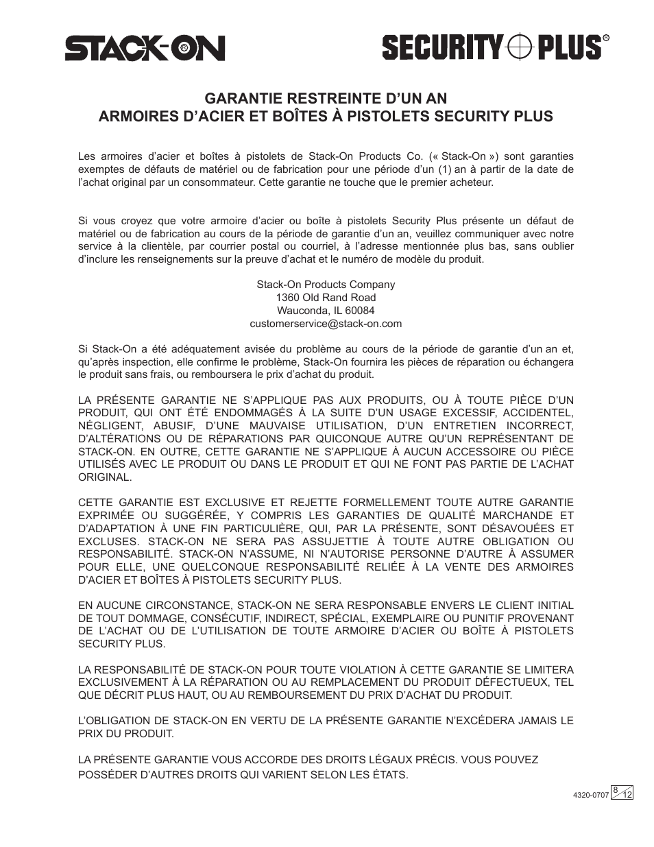 Stack-On GC-914-5 4320-0707 User Manual | Page 8 / 12