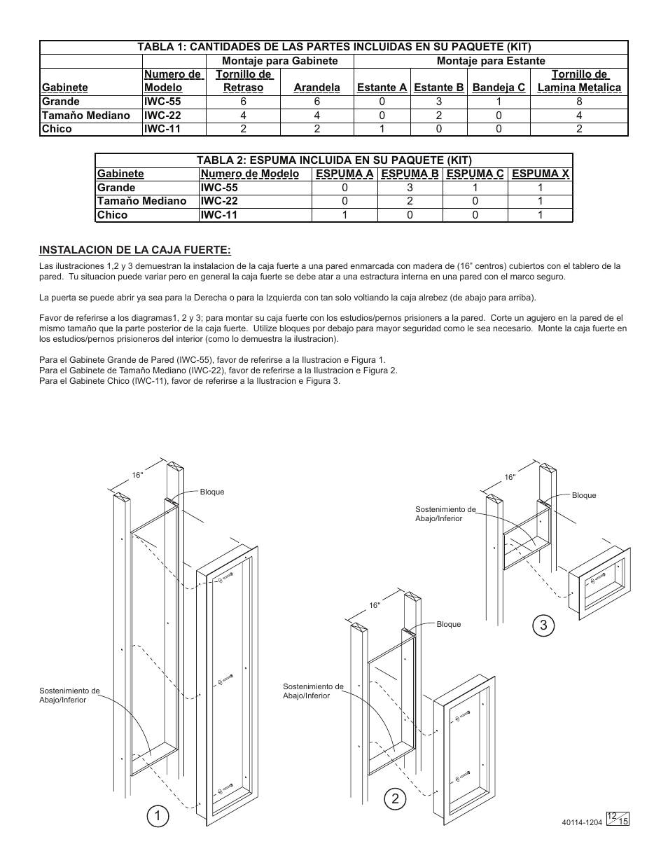 Stack-On IWC-11 User Manual | Page 12 / 15