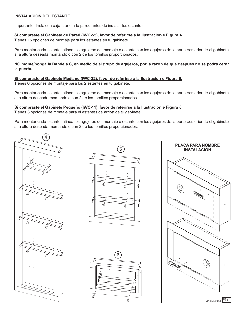 Stack-On IWC-11 User Manual | Page 13 / 15