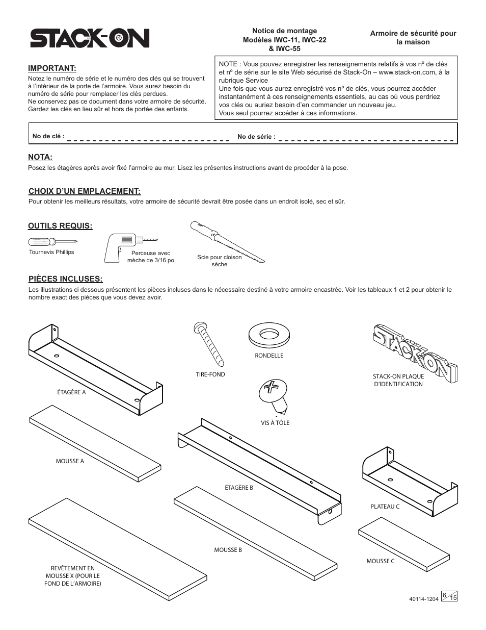 Stack-On IWC-11 User Manual | Page 6 / 15