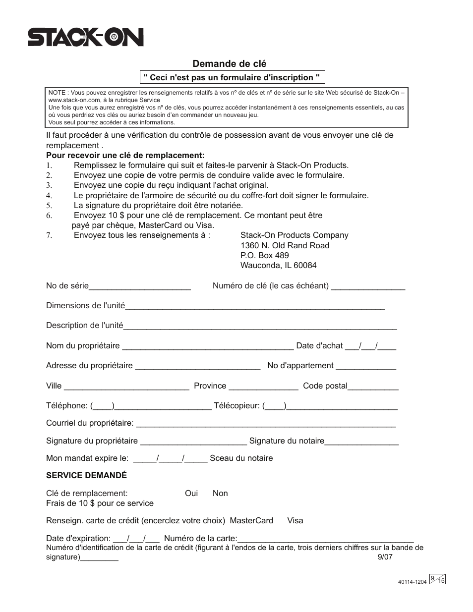 Stack-On IWC-11 User Manual | Page 9 / 15