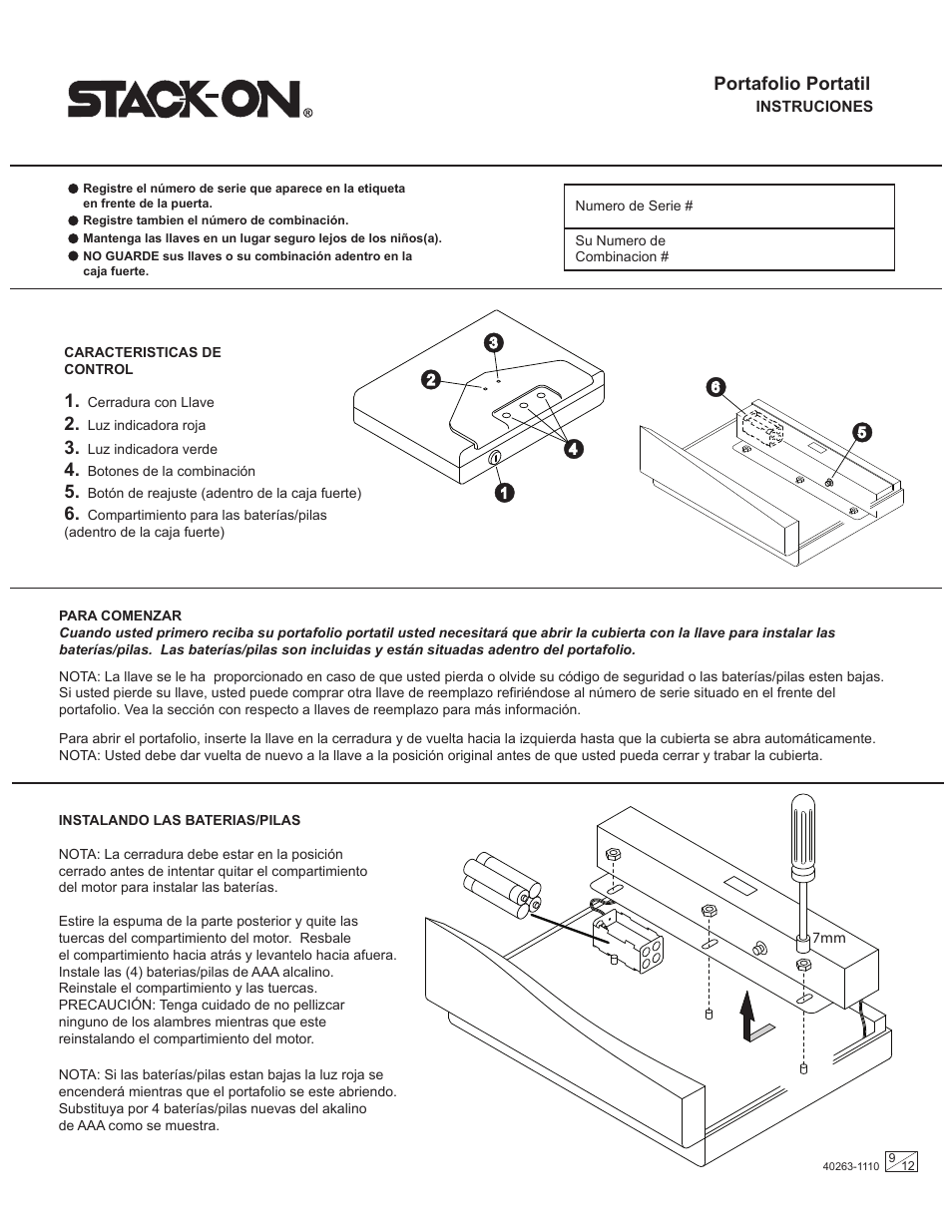 Portafolio portatil | Stack-On PC-650 User Manual | Page 9 / 12