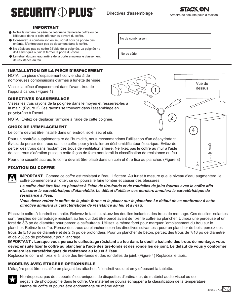 Stack-On GSXW-528 40059-0708 User Manual | Page 5 / 12