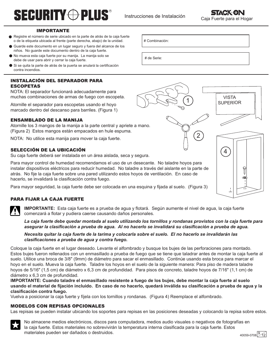 Stack-On GSXW-528 40059-0708 User Manual | Page 9 / 12