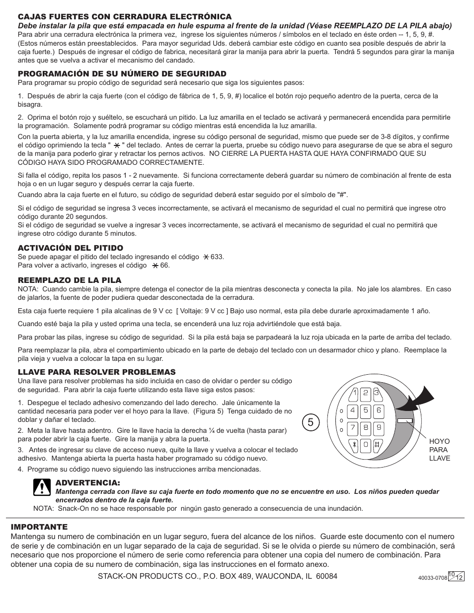 Stack-On GSXW-836 40033-0708 User Manual | Page 10 / 12