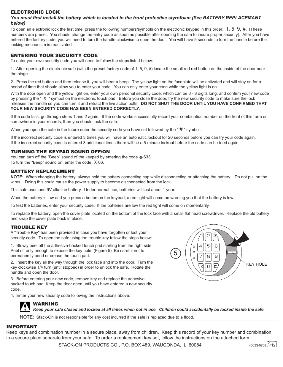 Stack-On GSXW-836 40033-0708 User Manual | Page 2 / 12