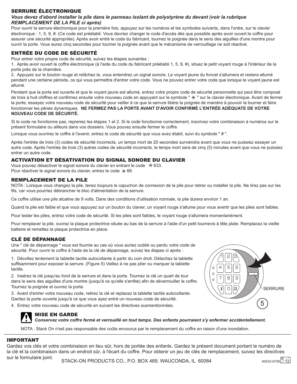 Stack-On GSXW-836 40033-0708 User Manual | Page 6 / 12
