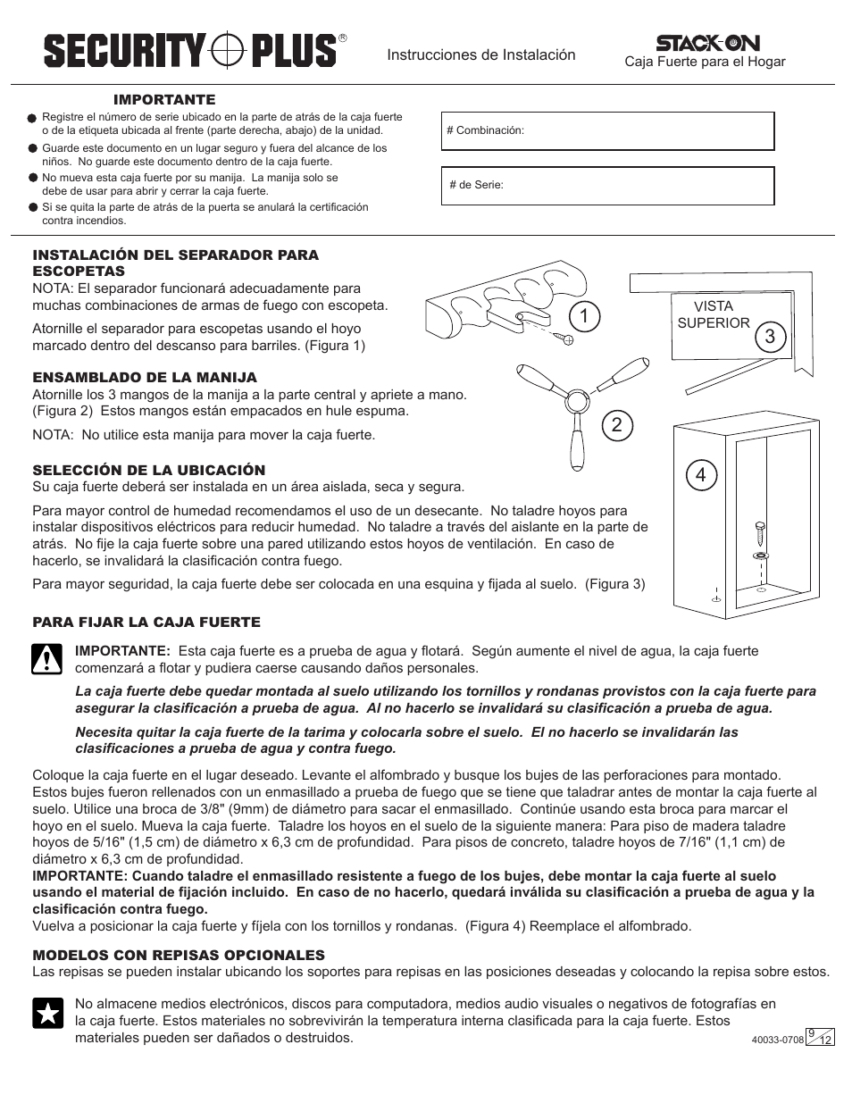 Stack-On GSXW-836 40033-0708 User Manual | Page 9 / 12