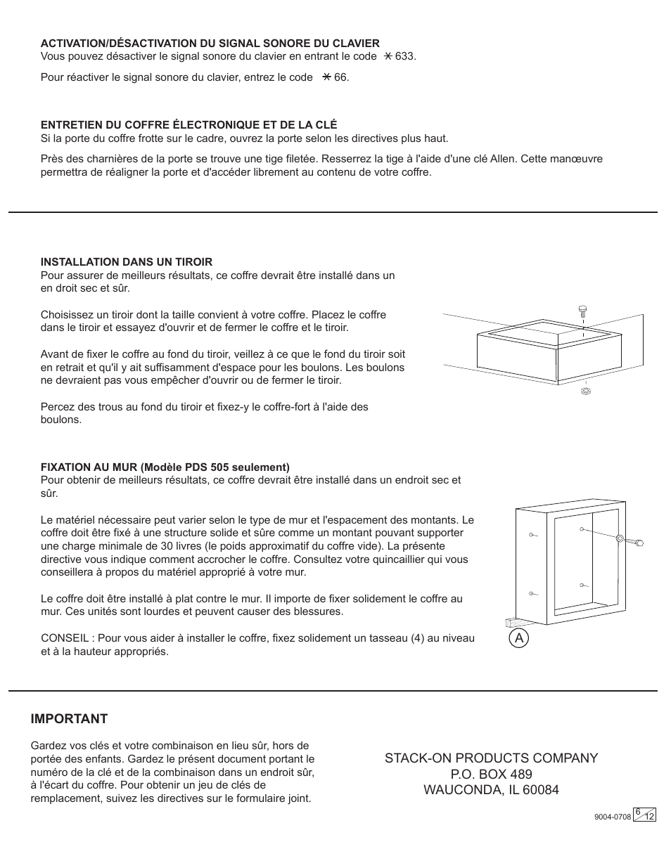 Stack-On PDS-500 9004-0708 User Manual | Page 6 / 12