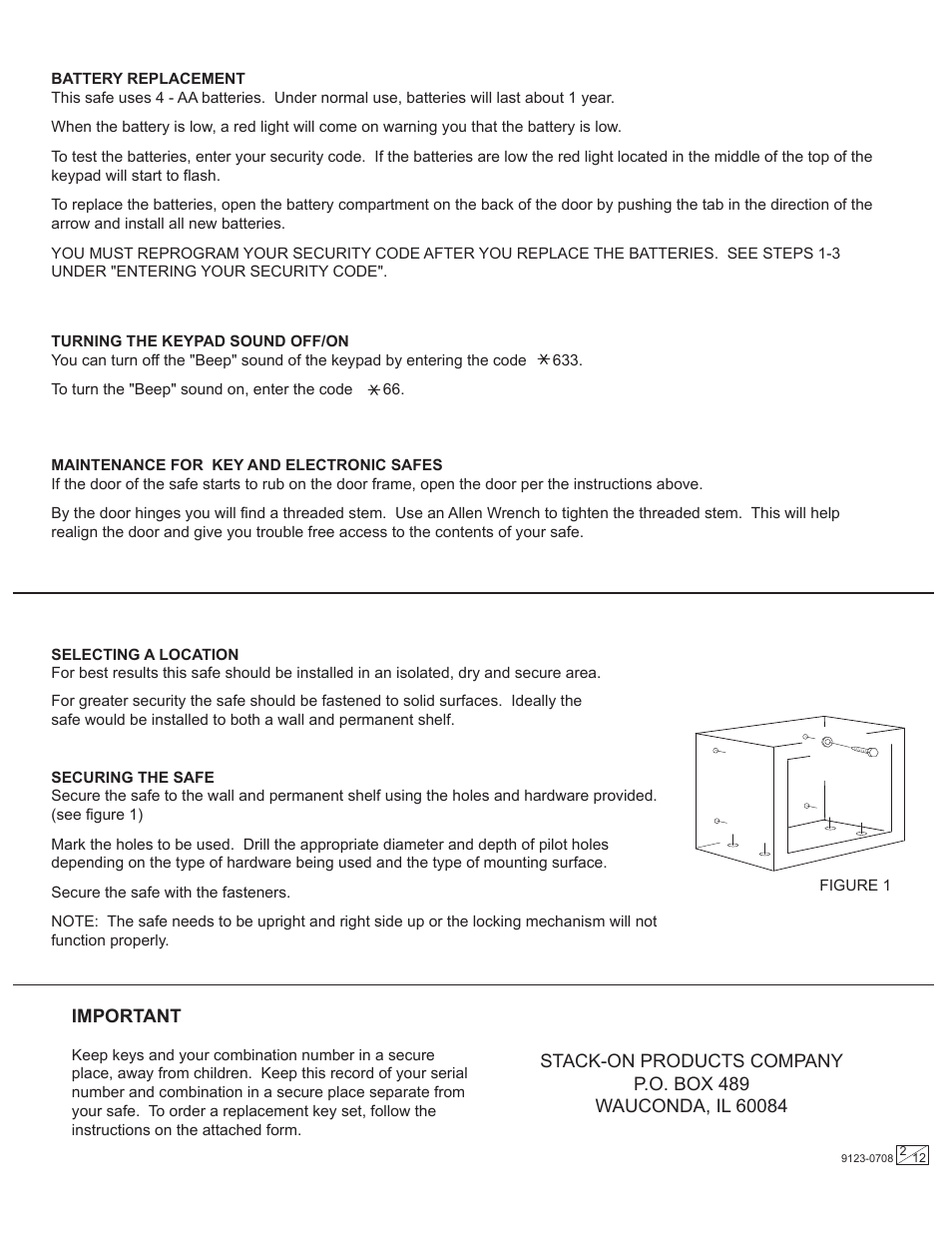 Stack-On PS-512 9123-0708 User Manual | Page 2 / 12