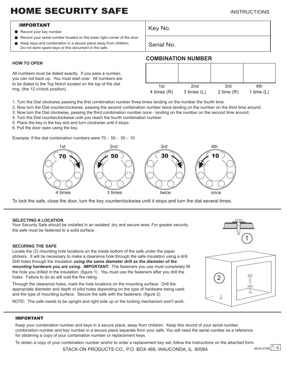 Stack-On PSF-709 4616-0708 User Manual | 9 pages