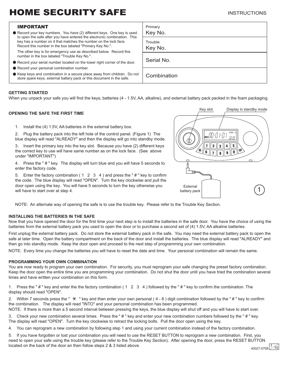 Stack-On PSF-809 40027-0708 User Manual | 15 pages