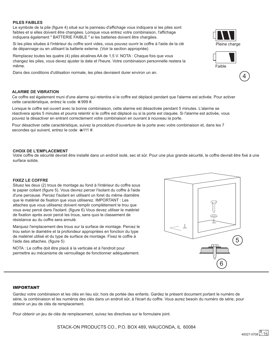 Stack-On PSF-809 40027-0708 User Manual | Page 8 / 15