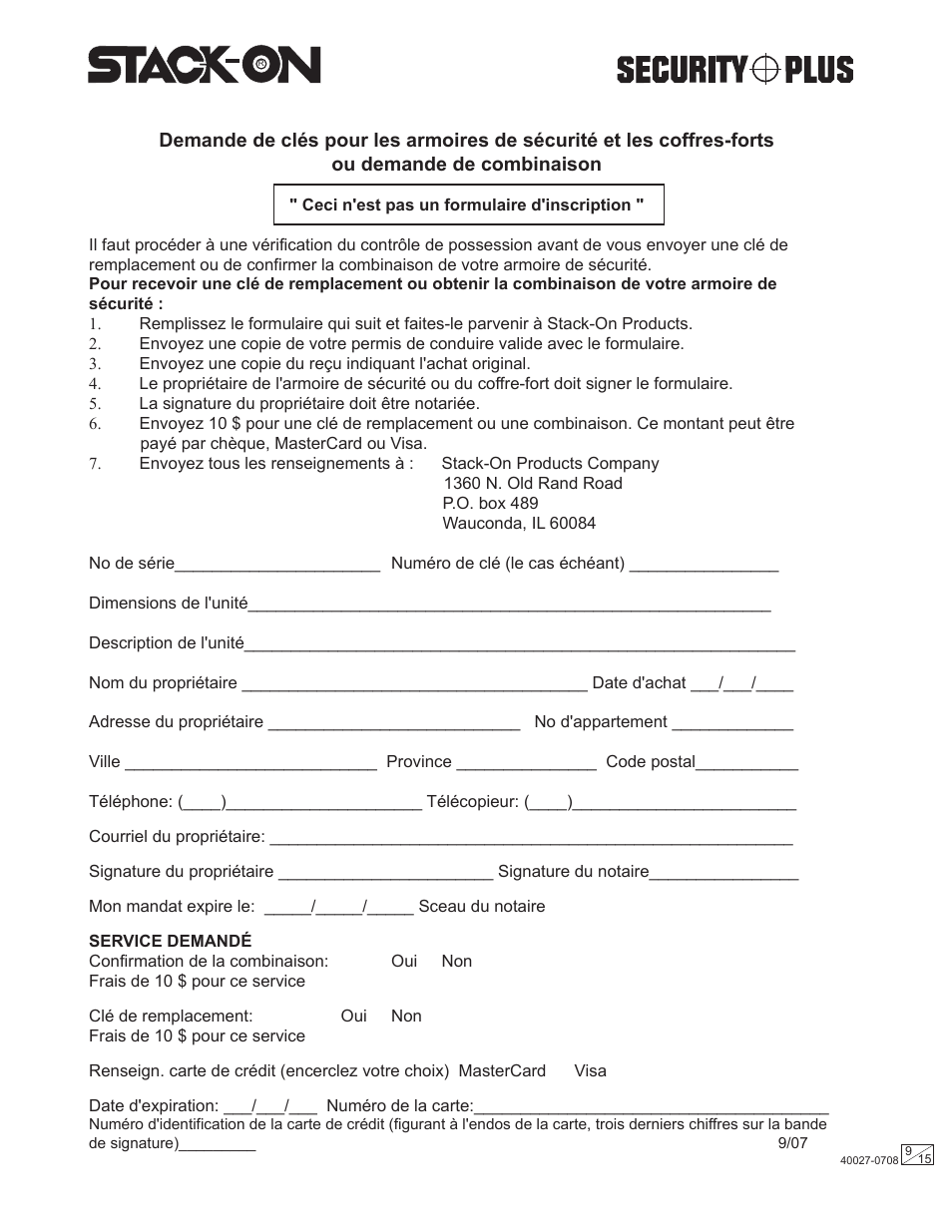Stack-On PSF-809 40027-0708 User Manual | Page 9 / 15