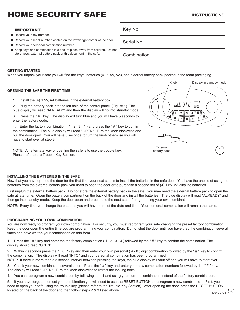 Stack-On PSF-809-K 40040-0708 User Manual | 15 pages