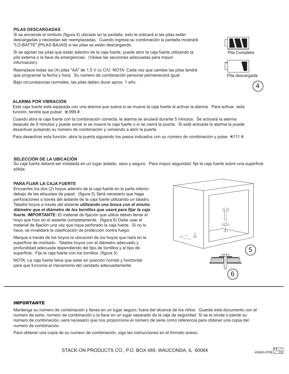 Stack-On PSF-809-K 40040-0708 User Manual | Page 13 / 15
