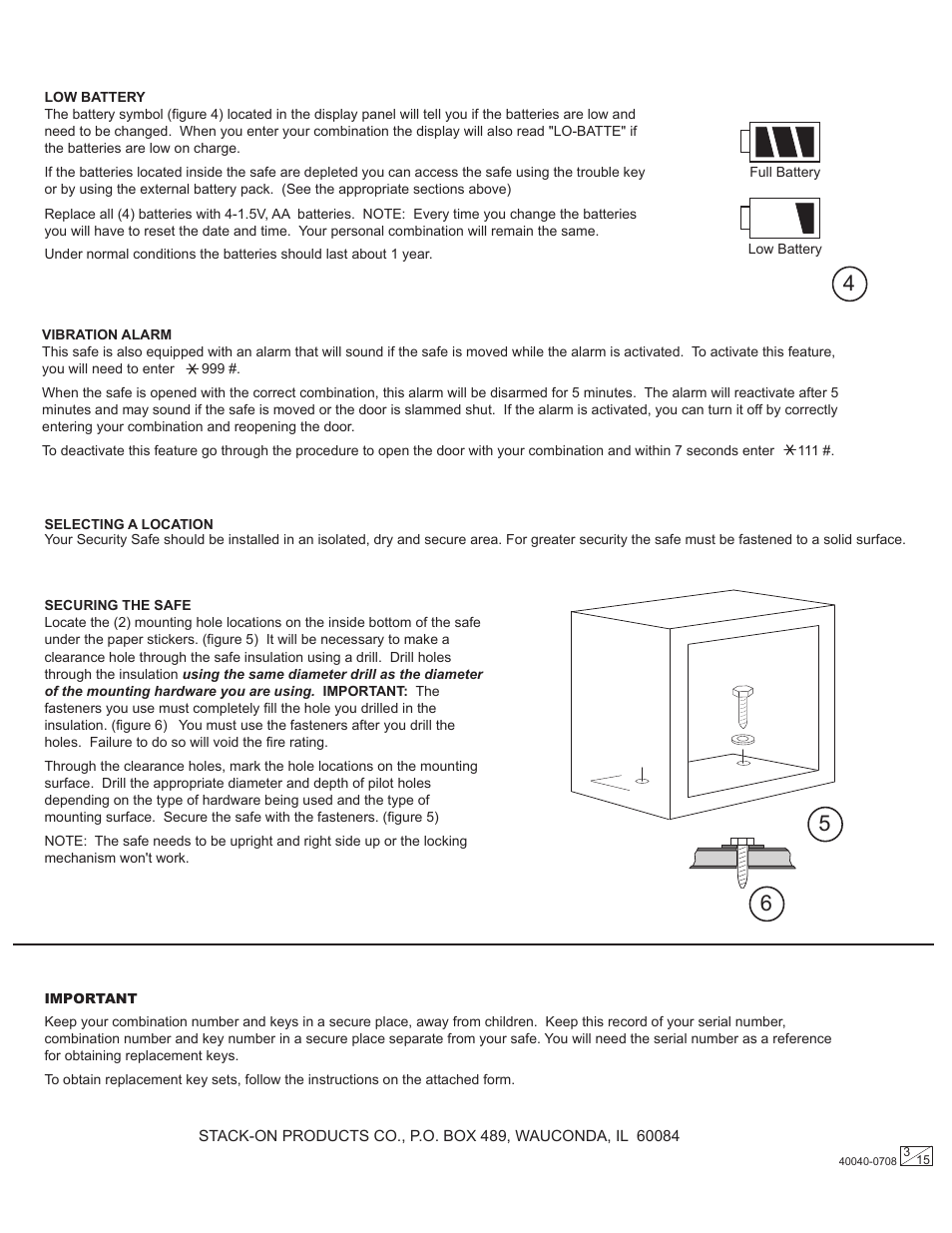 Stack-On PSF-809-K 40040-0708 User Manual | Page 3 / 15