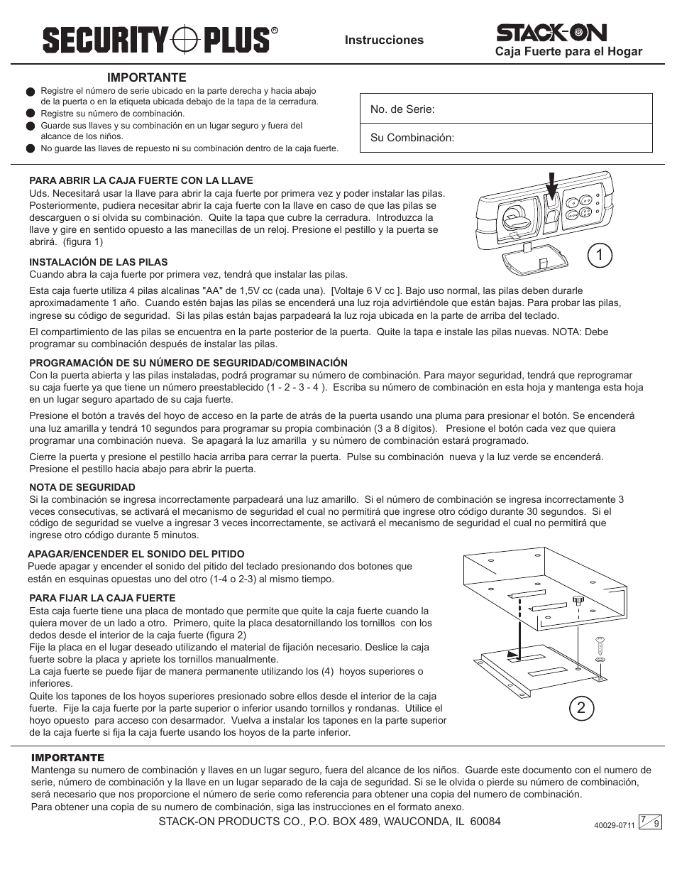 Stack-On QAS-1304 40029-0711 User Manual | Page 7 / 9