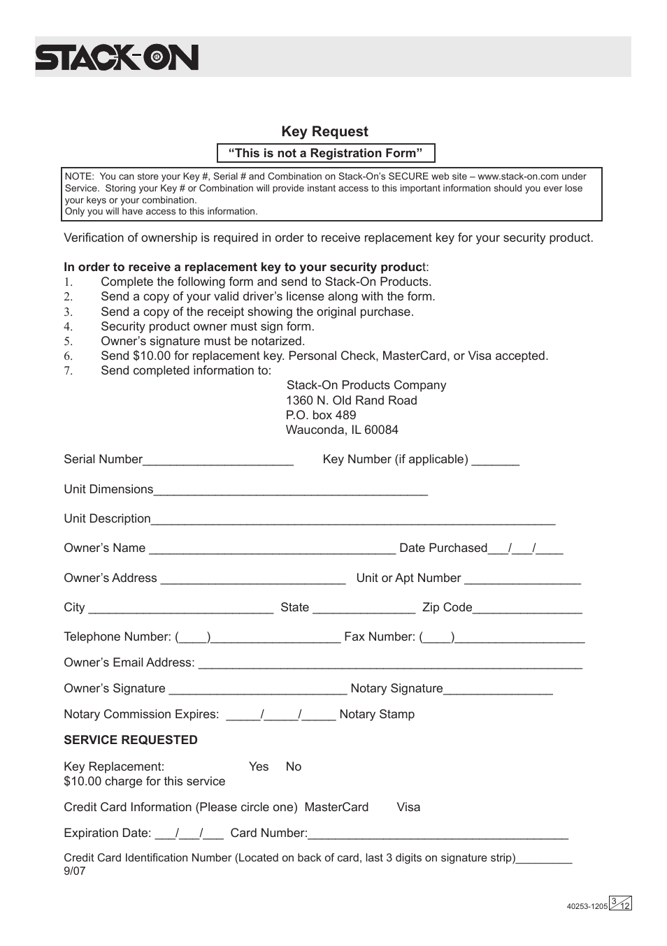 Key request | Stack-On Total Defense Electronic Lock User Manual | Page 3 / 12