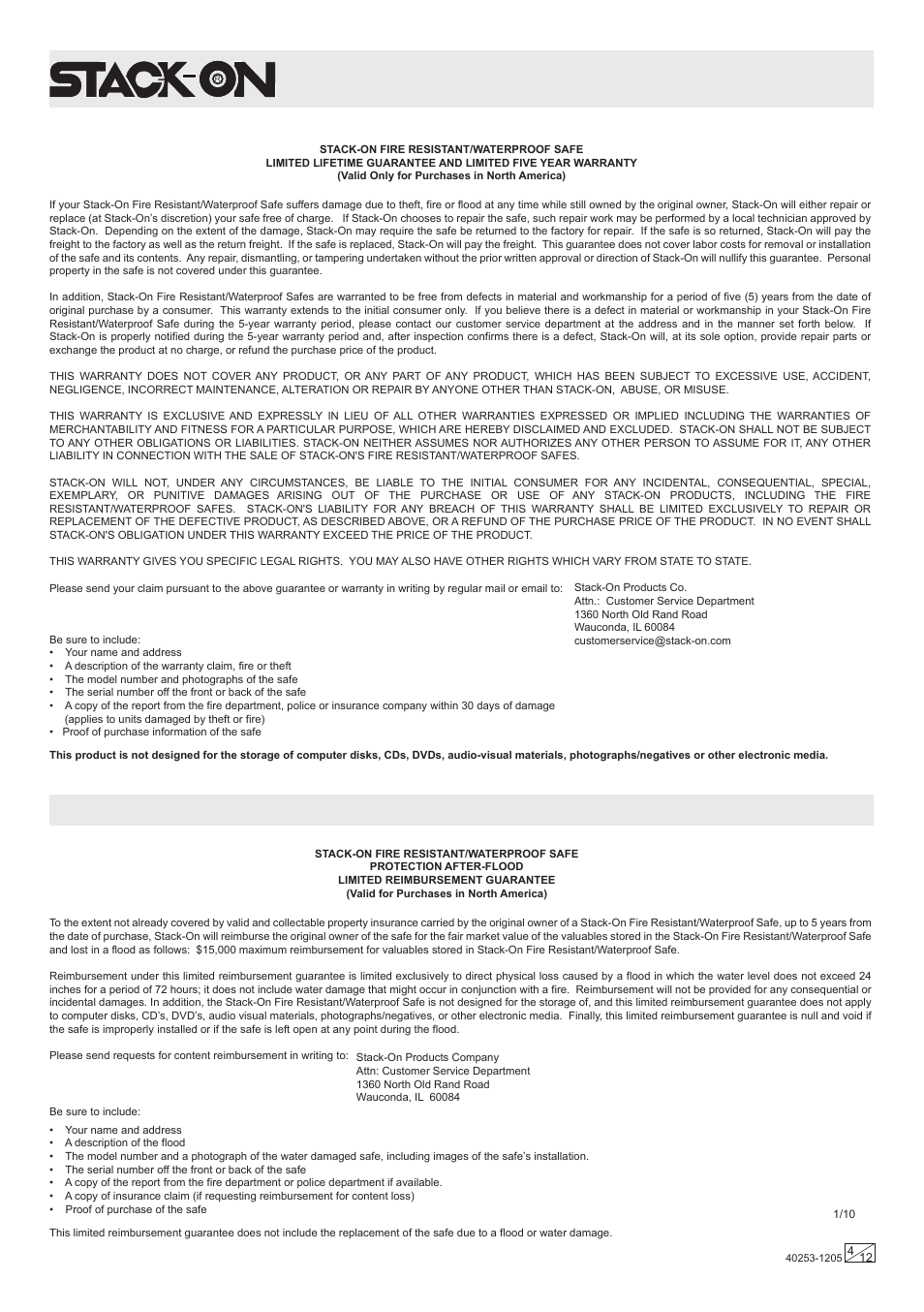 Stack-On Total Defense Electronic Lock User Manual | Page 4 / 12