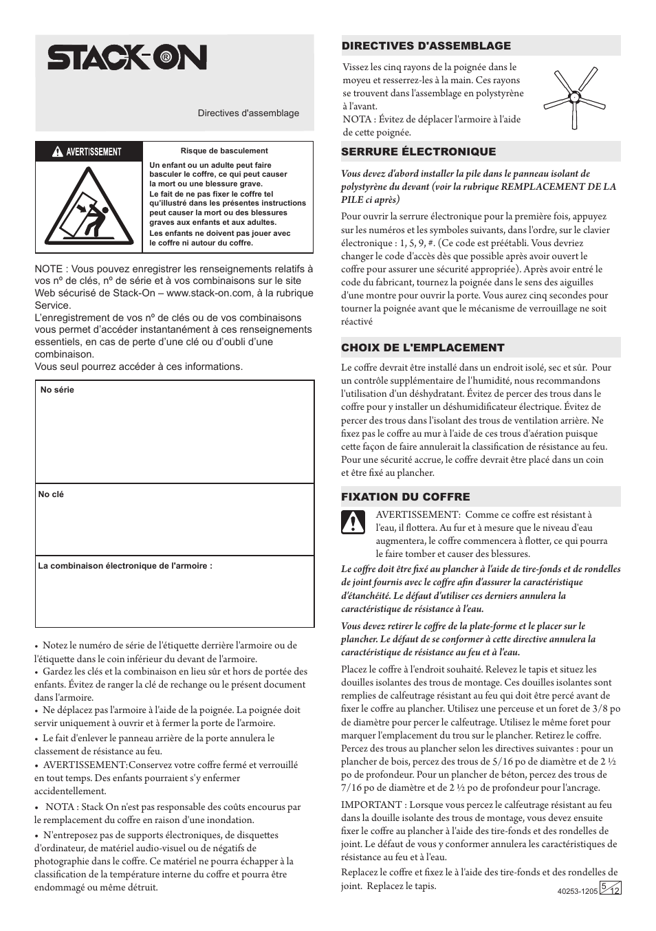 Stack-On Total Defense Electronic Lock User Manual | Page 5 / 12