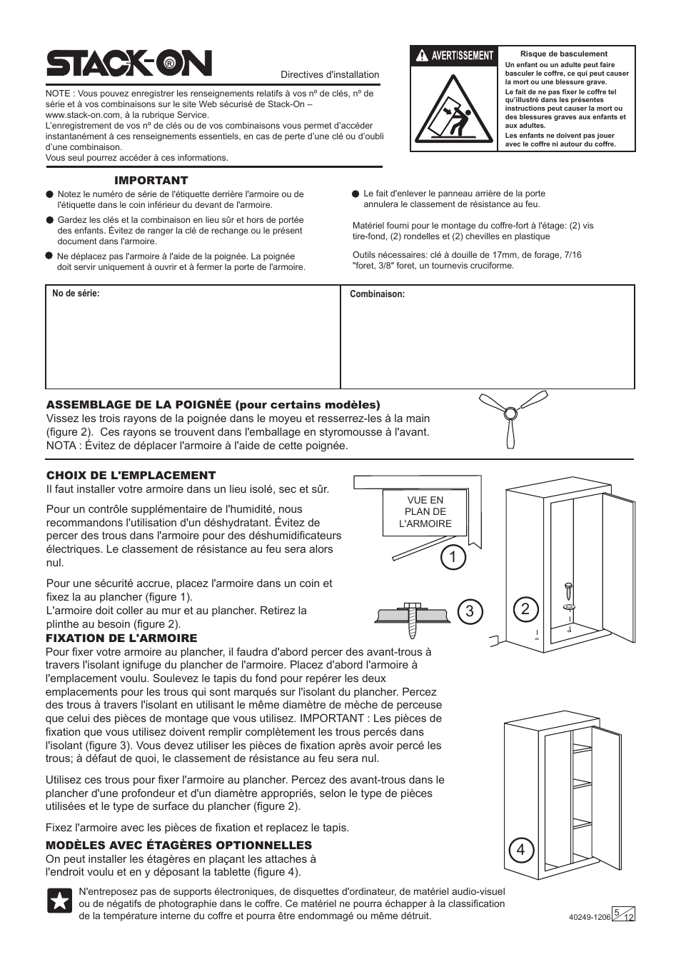 Stack-On FS Series Electronic Lock User Manual | Page 5 / 12