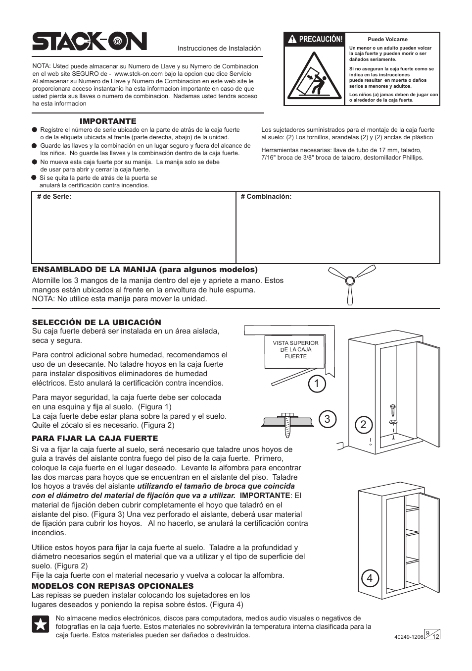 Stack-On FS Series Electronic Lock User Manual | Page 9 / 12