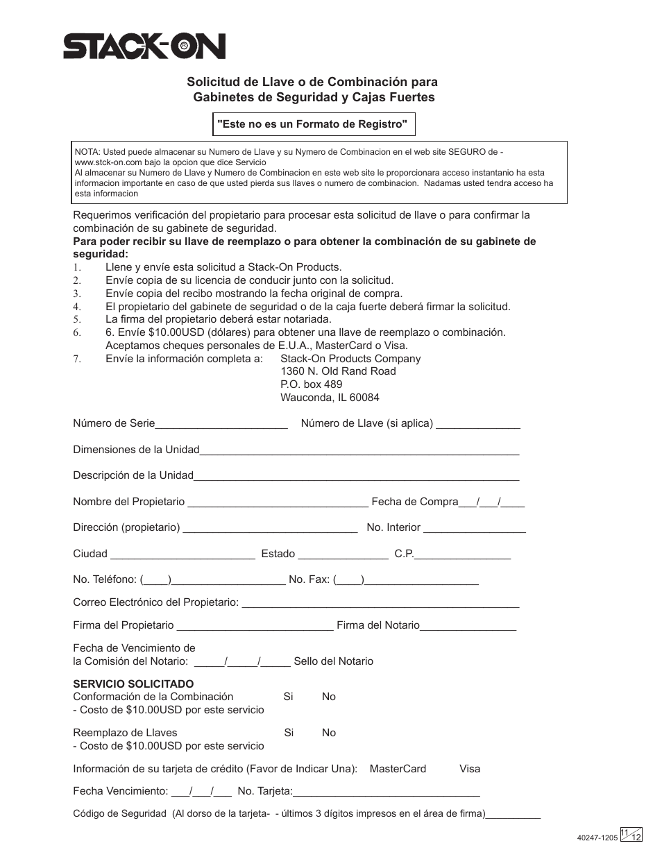 Stack-On Security Safes Combination Lock User Manual | Page 11 / 12